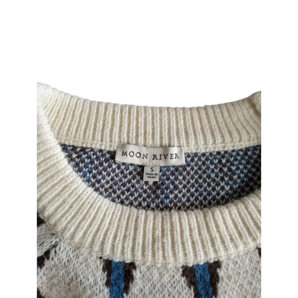 Moon River Fair Isle Women's Crew Neck Knite Sweater Sz S